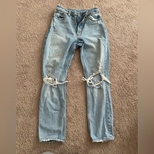 Distressed Abercrombie Straight Leg Jeans